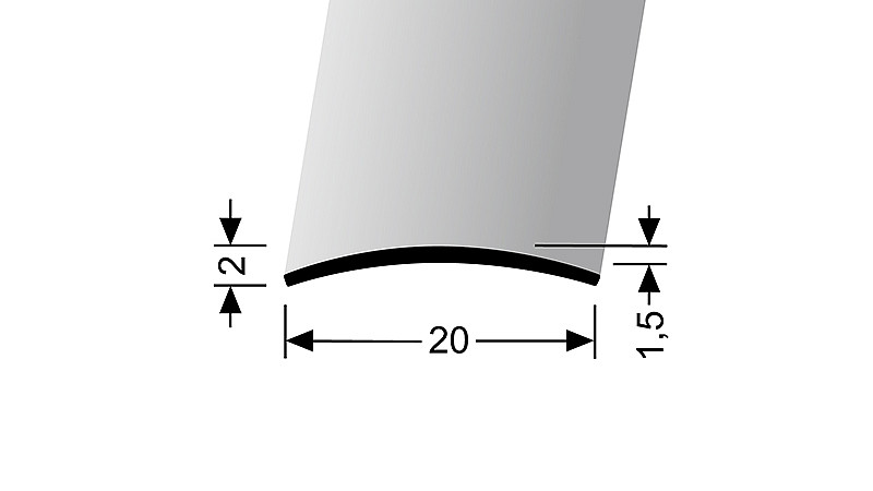 Prechodový profil 20 mm, oblý (nevŕtaný) | Küberit 458 U