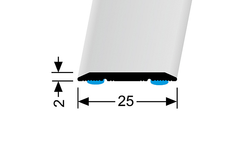 Prechodový profil 25 mm, plochý (samolepiaci) | Küberit 442, 442 SK