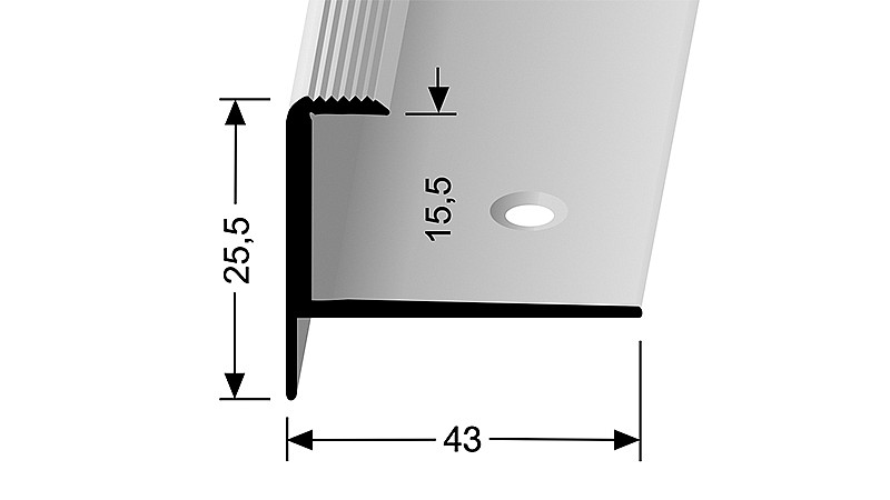 Schodový profil pre krytiny do 15,5 mm (skrutkovací) | Küberit 813