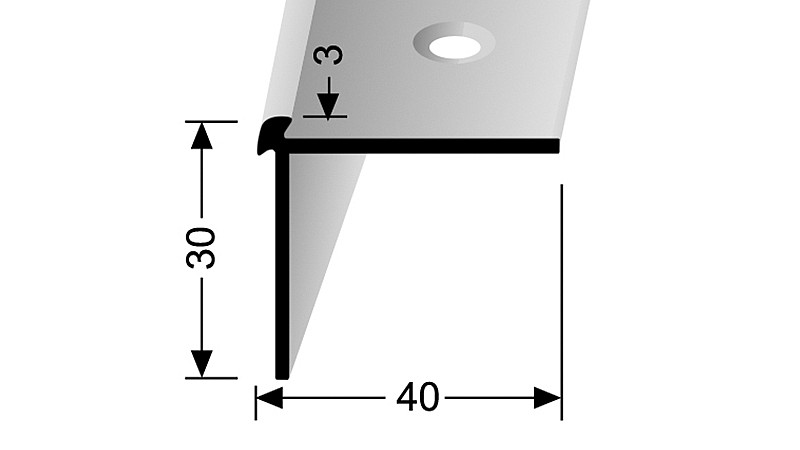 Schodový profil pre krytiny do 3 mm (skrutkovací) | Küberit 871