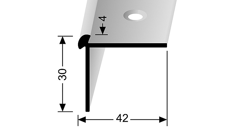 Schodový profil pre krytiny do 4 mm (skrutkovací) | Küberit 872