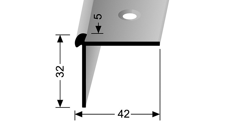 Schodový profil pre krytiny do 5 mm (skrutkovací) | Küberit 873