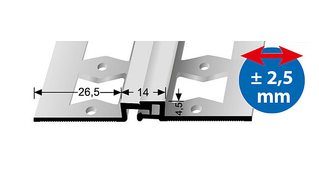 Dilatačný profil pre krytiny do 4,5 mm (skrutkovací) | Küberit 318 G