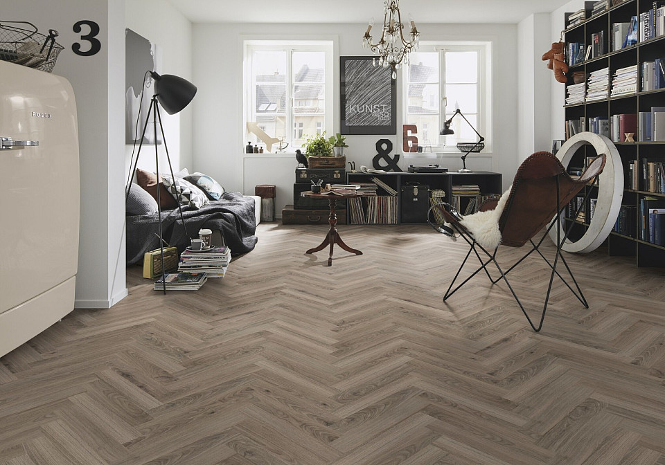 WINEO 1500 Herringbone wood XS Royal chestnut grey PL084CHB