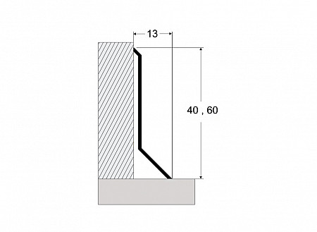 Soklový profil 40/60 mm (lepený)