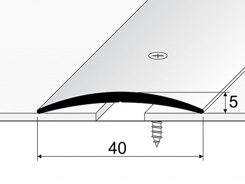 Prechodový profil 40 mm, oblý (skrutkovací) | nivelácia 0 - 6 mm