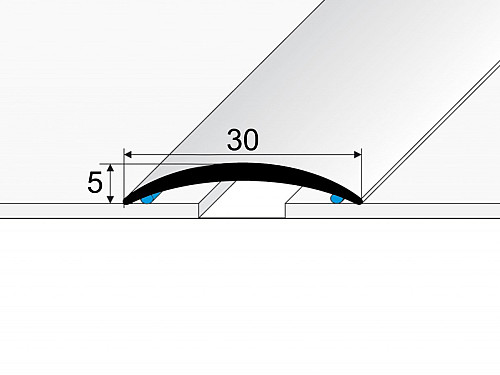 Prechodový profil 30 mm, oblý (samolepiaci) | nivelácia 0 - 3 mm