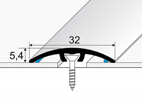 Prechodový profil 32 mm, oblý (narážací) | nivelácia 0 - 5 mm