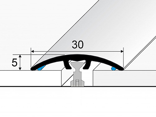 Prechodový profil 30 mm, oblý (samolepiaci narážací) | nivelácia 0 - 3 mm