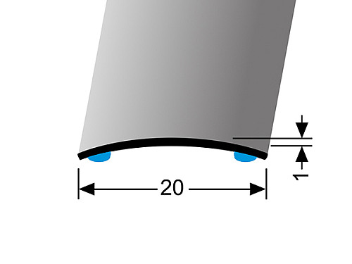 Prechodový profil 20 mm, oblý (samolepiaci) | Küberit 471 SK