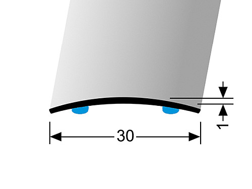 Prechodový profil 30 mm, oblý (samolepiaci) | Küberit 451 SK