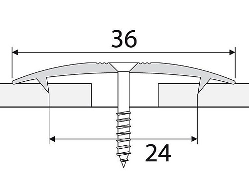 Prechodový spojovací profil 36 mm, oblý (skrutkovací)