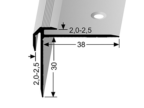 Schodový profil pre krytiny do 2,5 mm (skrutkovací) | Küberit 832