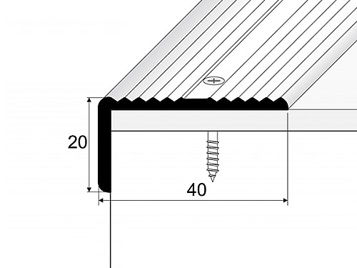 Schodový profil 40 x 20 mm (skrutkovací)