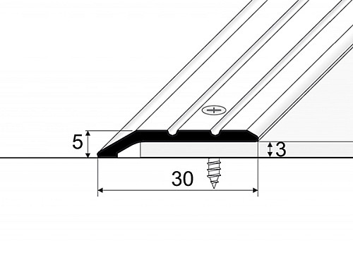 Prechodový ukončovací profil pre krytiny do 3 mm (skrutkovací)