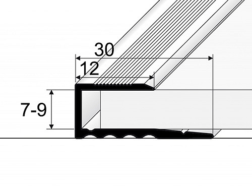 Ukončovací profil 12 mm pre krytiny od 7 do 9 mm (nevŕtaný)