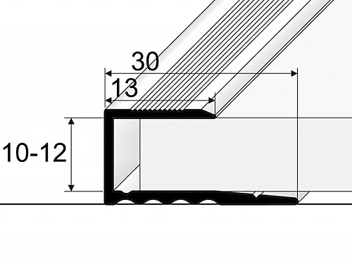 Ukončovací profil 13 mm pre krytiny od 10 do 12 mm (nevŕtaný)