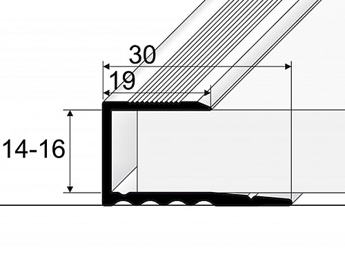 Ukončovací profil 19 mm pre krytiny od 14 do 16 mm (nevŕtaný)