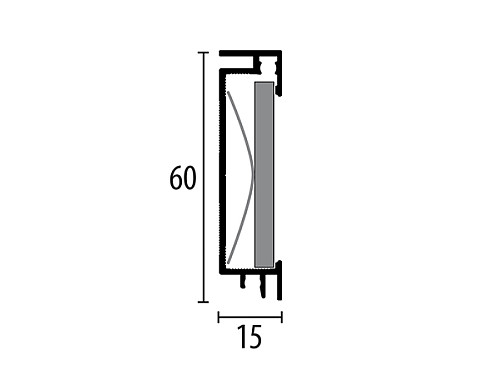 Soklový profil 60 mm na vloženie prúžku podlahy (lepený) | Küberit 950