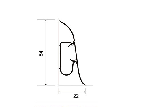 Soklový profil PREXA 54 mm (narážací)