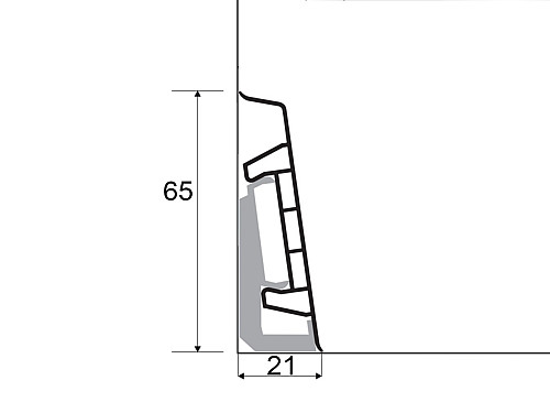 Soklový profil ASPRO Q 65 mm (narážací)