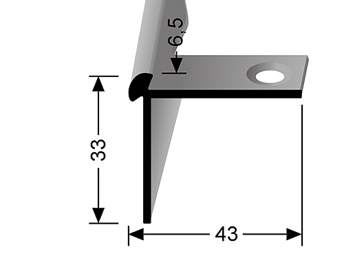 Schodový profil pre krytiny do 6,5 mm (pre ľahké ohýbanie)